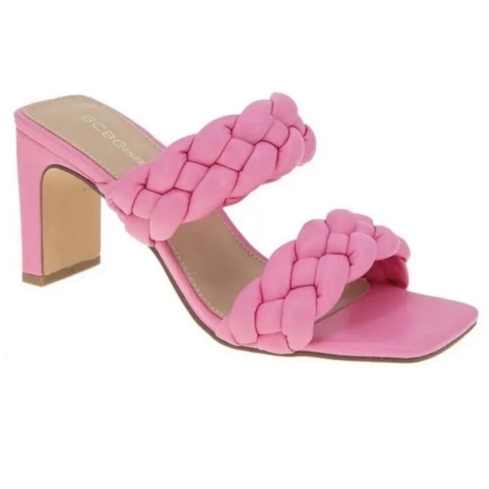 BCBGeneration Pink Double Strap Heels